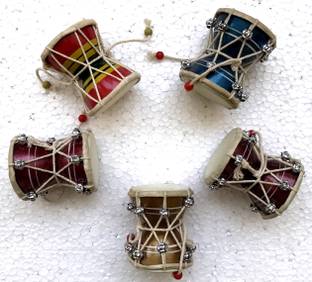 Vadyam Small Damru Set of 5 Damaru