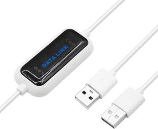 microware 2-in-1 Cable 0.2 m Data Transfer Cable between Two Laptops and PCs, File Transfer Bridge Cord