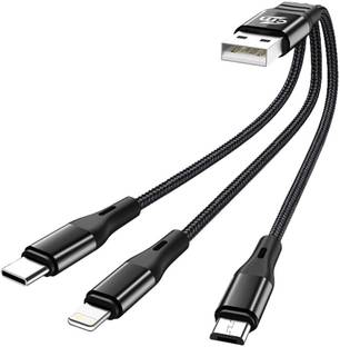 Callmate 3-in-1 Cable 2.4 A 0.21 m 3 in 1 Fast & Multi Charging Cable, USB-A to Lightning, Type-C, & Micro