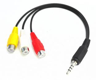 DEVBHOOMI 3-in-1 Cable 0.5 m DB -3 Way Audio Video AV Switcher 3 input 1 output RCA Cable.