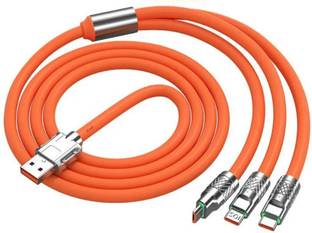 icall 3-in-1 Cable 1.2 m USB Metal 120W Fast Charging Cable, Cell Phone/Computer Fast Statistic Transmission Cable for Android & IOS