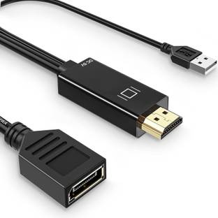 WiredCom 3-in-1 Cable 0.1 m HDMI to DisplayPort Adapter, 4K 60Hz HDMI to DP Converter Cable