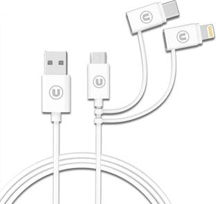 Bandridge 3-in-1 Cable 1 m MFI Certified Charging Cable Fast Charging & Data Sync USB Cable for