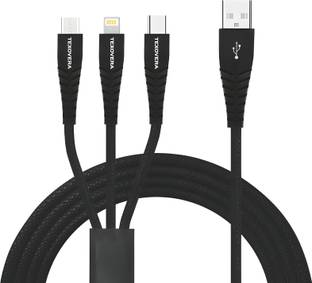 TEXOVERA 3-in-1 Cable 1.2 m Braided Data Cable High Speed Charging (No Data Transfer)