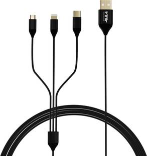 IAIR 3-in-1 Cable 1.25 m D14 3 in 1 Right Angled Multi USB Charging Cable(Black)