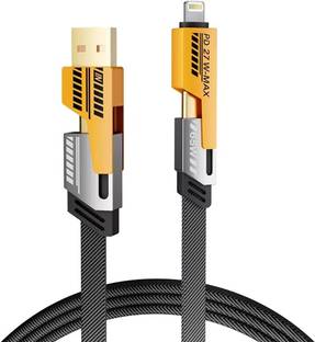 Tecmarx 3-in-1 Cable 1 m 4 in 1 65W Fast Charging Cable Compatible for-iPhone & Android with MFI Certified (1 Meter)