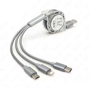 Techpunch 3-in-1 Cable 3 m Micro USB Cable 2 A 3 m GOOD QUALITY 3-in-1USB Charge Phone/Type C/Micro USB All Android iOS Smartphones