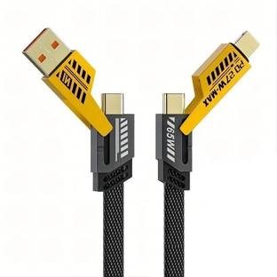 Ruskin 4-in-1 Cable 1 m Metal USB Type C Cable 6.5 A 1 m Braided 4 in 1 65W Fast Charging Cable