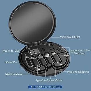 ETN 4-in-1 Cable 0.6 m Mini Multi-Functional Fast Charging Data Cable Set for Apple, Android