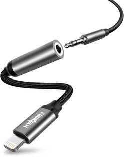 Frontech AUX Cable 0.065 m Nylon 8 Pin to 3.5mm Audio Converter – Compact Nylon Braided Adapter, Aluminium Alloy, Supports Headphones