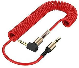 KIPZO AUX Cable 1.2 m male to male aux cable 3.5mm Spring Stereo Stretchable Spiral aux cable for car