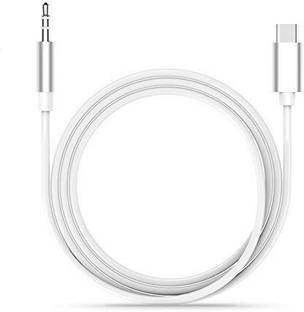 AAMS AUX Cable 2 A 1 m Digital Coax Audio Cable 1 m Type-C to 3.5mm Jack Aux Cable, Car Stereo, Headphone, Music System Cable for All Type-C Smartphone, Tablets