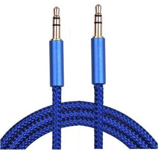 Ditto Hub AUX Cable 1.5 m 3.5 mm Jack Aux to Aux Braided Premium Cable (Blue)