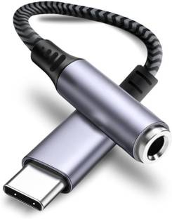 Aliens AUX Cable 0.12 m Type C to 3.5mm Audio Jack Cable, DAC Headphone/Earphone Converter Adapter| Hi-Fi Stereo Aux Cable Nylon Braided Material