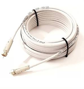 QICCT Digital Coax Audio Cable 10 m RG6 TV-out Cable (10 Meter) Coaxial Cable for All DTH Antenna Dish, Set top box, D2H, DTH, Free to Air receivers
