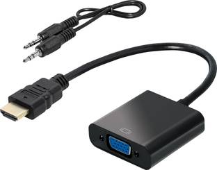 Tobo DVI Cable 0.05 m metal HDMI to VGA Gold Plated High-Speed 1080P Active HDTV HDMI to VGA Adapter Converter Male to Female with Audio(HDMI-to-VGA+Audio) TD-167TC