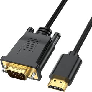 RuhZa HDMI Cable 1.8 m Plastic HDMI to VGA, Gold-Plated HDMI to VGA 6 Feet Cable