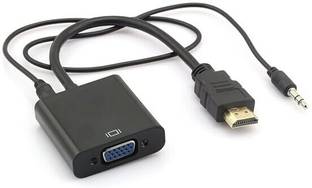 ALRITO HDMI Cable 0.2 m HDMI to VGA Gold Plated High-Speed 1000P Active HDTV HDMI to VGA Adapter Converter Male to Female with Audio