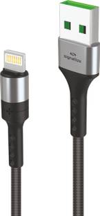 SIGNATIZE Lightning Cable 4 A 1.2 m 4A ios USB Data & Charging Cable, Made in India, 480Mbps Data Sync, Strong & Durable 1.2-Meter Nylon Braided USB Cable for ios USB Devices - (SILVER)