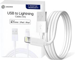 Orionis Lightning Cable 1 m PVC Apple MFi Certified iPhone Charger Cable, Apple Lightning to USB Cable Cord, 2.4A Fast Charging, Apple Phone Long Chargers for iPhone