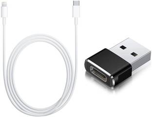 I-Birds Enterprises Lightning Cable 1 m USB 3 USB-C Mini Adapter with Fast Charging & Data Sync Type-C to 8Pin USB Cable With USB To Type-C OTG Compatible with iPhone iOS Devices