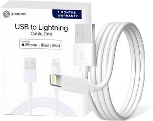 Orionis Lightning Cable 1 m PVC Apple MFi Certified iPhone Charger Cable, Apple Lightning to USB Cable Cord, 2.4A Fast Charging, Apple Phone Long Chargers for iPhone