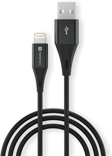 Portronics Lightning Cable 2 A 1 m Konnect B+ 8 Pin Usb Cable 3.0Amp Output with Charge & Data Sync with 1m (Black)