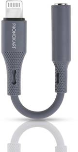 PHONOKART Lightning Cable 0.14 m TO 3.5mm HeadPhone Jack Adapter