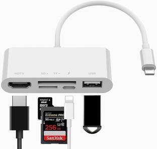 Etzin Lightning Cable 2 A 1 m Lightening to HDMI Adapter Lightening Hub 5 in 1 USB OTG Adapter EPL-646LA