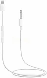 SANNO WORLD Lightning Cable 1 m copper briding Lightning to 3.5MM AUX Audio Cable with Volume Control Aux Cable for Car, Hi-Fi
