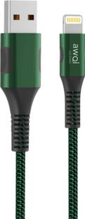 awQi Lightning Cable 3.2 A 1 m Nylon Braided | High Speed | Fast Charging, MFi Compatible | USB-A to Lightening AQ-D905