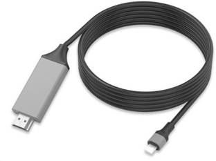 microware Lightning Cable 1.8 m Lightning to HDMI-Compatible Adapter Cable 1080P HDTV Digital AV Adapter for iPhon- e, 12 iPhon-e 6 6S 7 Air No Need Charging