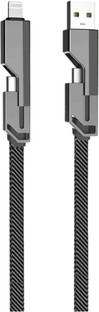 RoarX Lightning Cable 6 A 1 m Original quality lightning cable 4 in 1 60 Watt Fast Charging Cable Compatible for-iPhone & Android with MFI Certified (1 Meter)