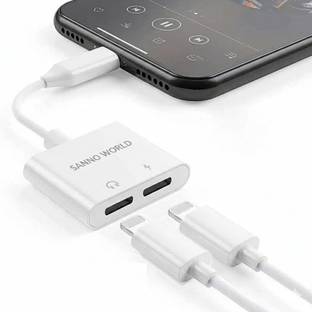 SANNO WORLD Lightning Cable 2.4 A 0.1 m [Audio+Charging] for iPhone Splitter Earphone Adapter Converter