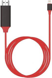 RuhZa Lightning Cable 2 m Lightning to HDMI Cable Set allows the latest Apple iPhones and iPads to mirror audio and video to an external monitor or HDTV