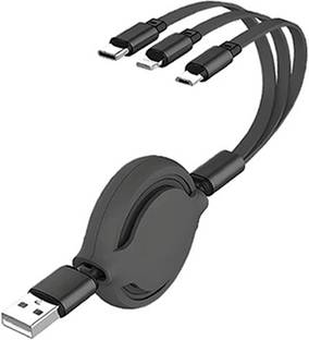 GUG Magnetic Charging Cable 1.5 A 1 m TPE Onpluss Retractable 3in1 USB Charging Cable for 8Pin/Micro USB/Type-C