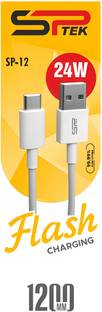 SP TEK Micro USB Cable 1.2 m 24 W 3.1 Amp Data Charging & Transfer Cable