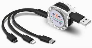BOPUD Micro USB Cable 1.2 m Retractable USB Charging Cable Multi-Device Fast Charger USB Type C Cable