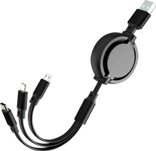 WRADER Micro USB Cable 2 A 1 m Stranded 3in 1 Cable Fast Charger Cable for All Android Mobile, Type C and iOS Data Cable