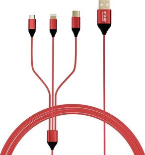 IAIR Micro USB Cable 1.25 m D14 3 in 1 Right Angled Multi USB Charging Cable(Red)