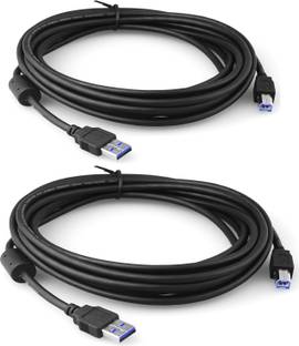 GITRU Patch Cable 1.5 m USB Printer Cable Pack of 2 USB Type to B High Speed Ferrite Core Copper Cable