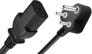 ATAetrio Power Cable 2 m 3 Pin for Desktop, PC, Monitors, Printers, SMPS (Black) Worldwide Adaptor