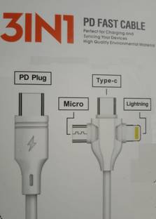 TECHGEAR Magnetic Charging Cable 1 m black 3 in 1 USB Type C Cable for iPhone 12 11 Xs Max Charger Cable type c