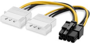 WiredCom Power Sharing Cable 0.2 m Dual 4 Pin Molex LP4 Graphics Card Power Cable,2 x Molex 4 Pin to 8-Pin PCI Express Video Card Pci-e ATX PSU Power Converter Cable
