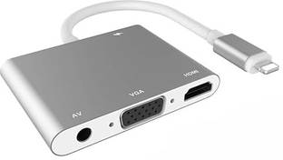 microware Power Sharing Cable 0.02 m HDTV OTG Cable to HDMI VGA AV Audio Vidio Adapter for iPhone X 8 7 6Plus for iPad Air/Mini/Pro