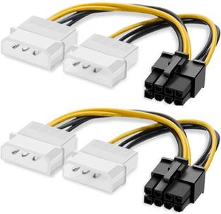 Paruht Power Sharing Cable 0.18 m (pack of 2 pcs) dual 4pin LP4 to 8pin PCI Express Video Card Connector Adapter