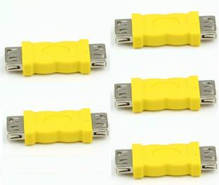 fdealz Reversible USB 2.0 0.02 m 5 Pieces of USB Female to Female Adapter , USB Gender Changer
