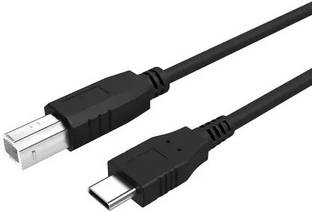 TECHGEAR Reversible USB 2.0 1 m Type-C to USB B Printer Scanner Cable for MacBook Pro, HP, Epson, etc (Compatible with MacBook Pro, HP, Dell, Epson, Canon, Brother, Samsung Printers, Black)