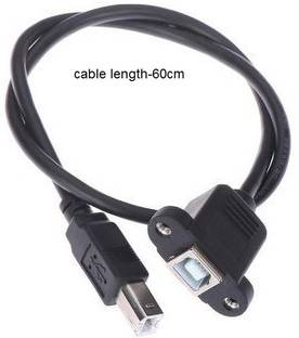TECHGEAR Reversible USB 2.0 1.2 m USB 2.0 Type B Male To Type B Female Printer Extension Cable With Panel Mount