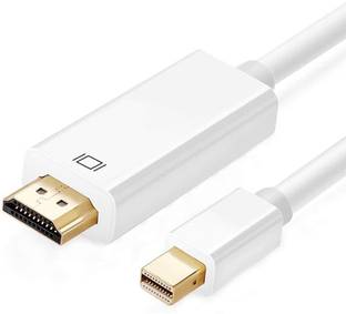 RuhZa Thunderbolt Cable 1.8 m HDMI Cable 1.8 Meter Mini DP Male To HDMI Male Cable Compatible with Projector